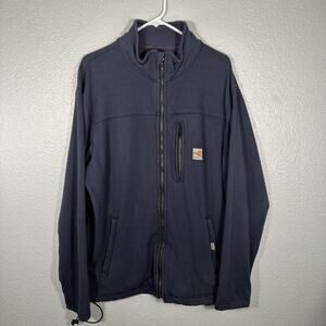 Carhartt FR Flame Resistant Full Zip Jacket Navy Blue HRC 2 Mens XL Workwear